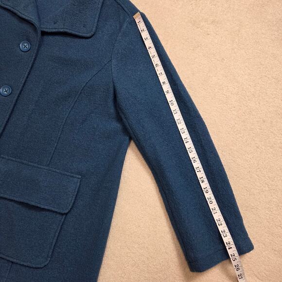 LL Bean Women's 2X Bellandi 100% Boiled Wool Coat Jacket Blue 271134 - Picture 12 of 16